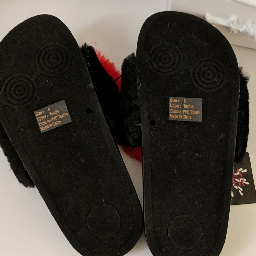 NWT Olivia Miller Fur Slides Rave Sandal Y2K 2000 - Picture 3 of 3